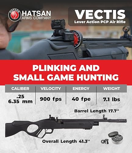 Miniatura 2 de Hatsan Vectis - Rifle de aire con paquete de pellets y 100 objetivos de papel (negro Syn Stock)