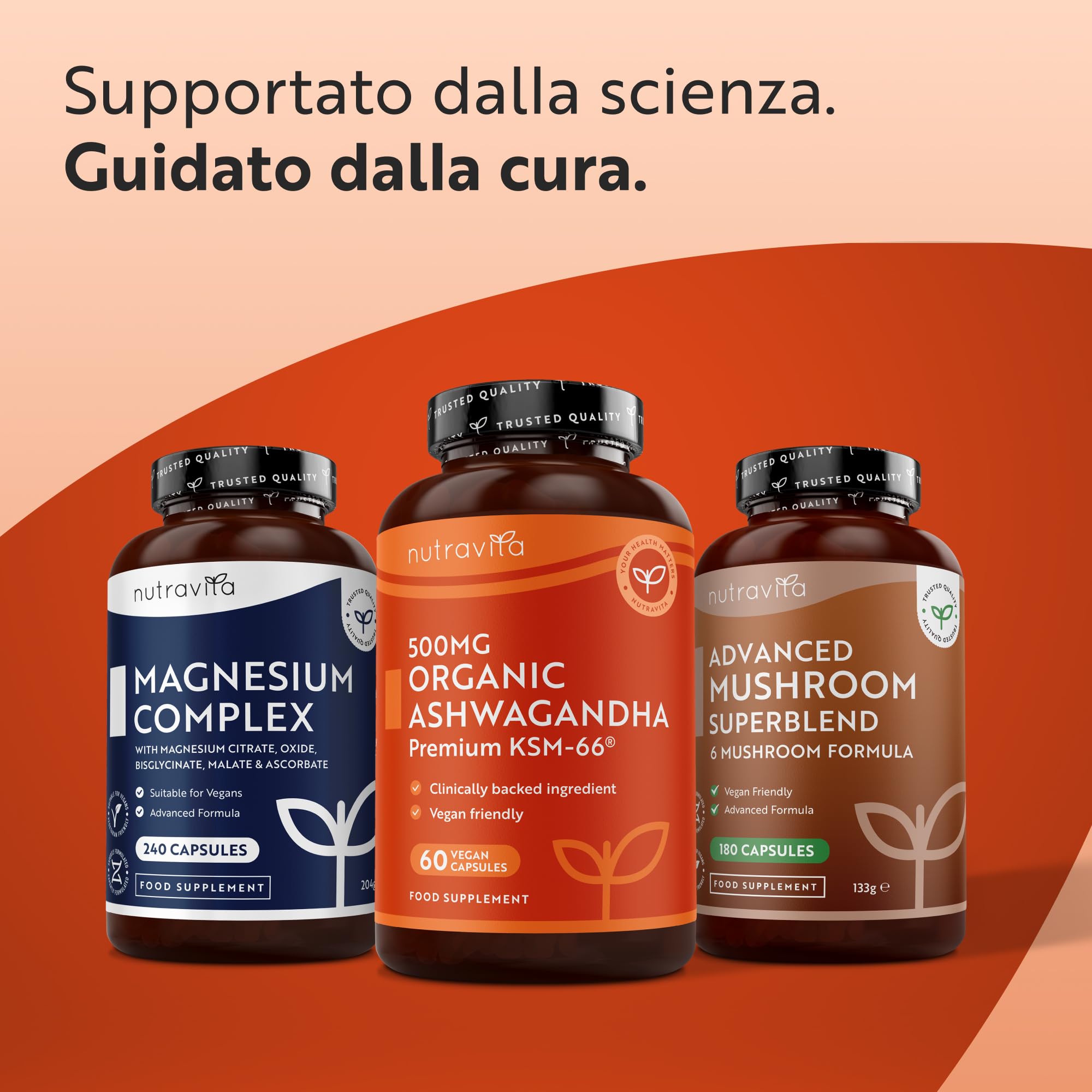 Nutravita Ashwagandha Bio 500mg - 60 Capsule Vegane - Integratore Ashwagandha KSM-66 Pura - Bio Certificata Ashwaganda - Withania Somnifera (Ginseng Indiano) - Capsule di Ashwaganda Polvere Estratta