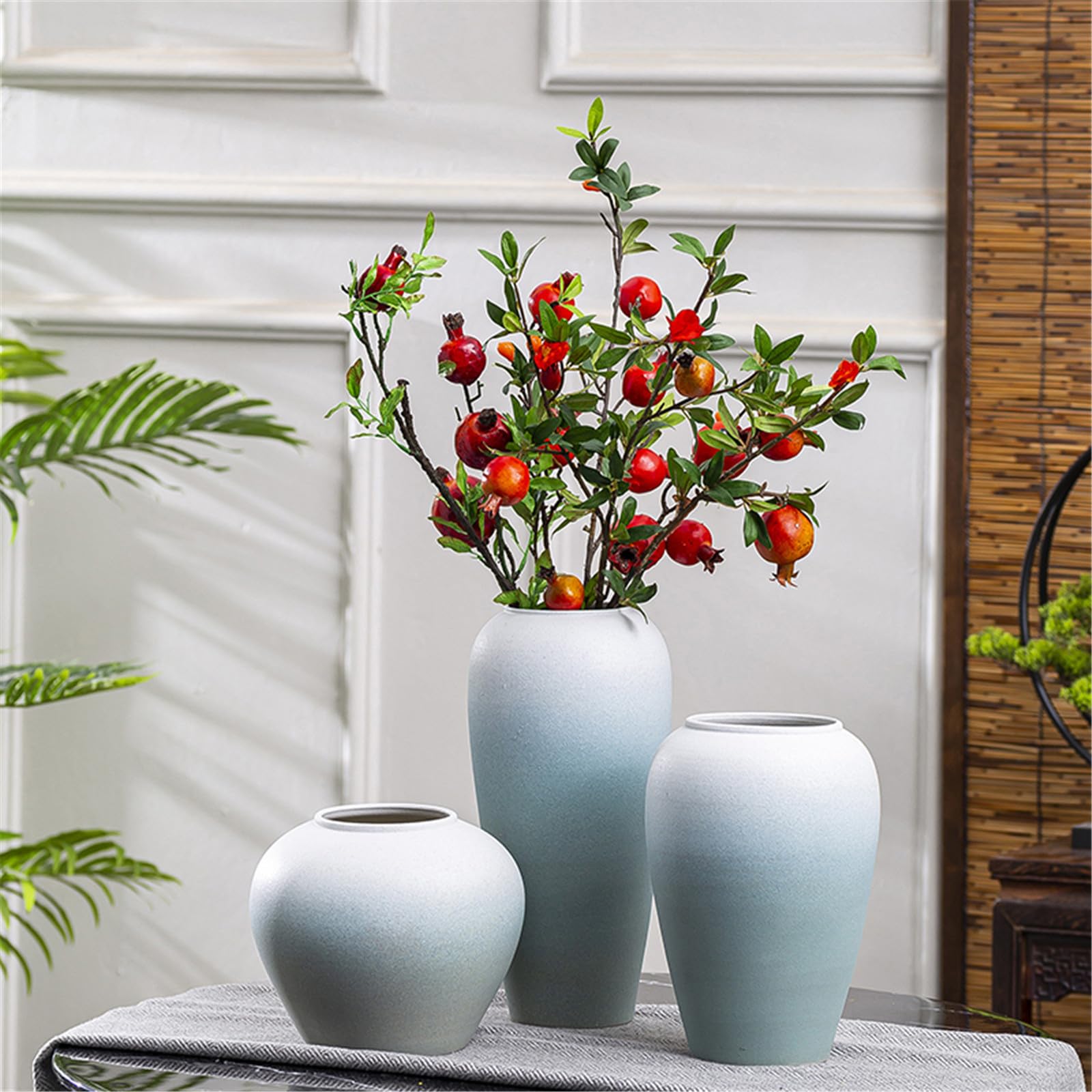 Vasen-Set aus 3 Stück, Keramik für die Inneneinrichtung, handgefertigte Blumenvase, Vasen in abgestuften Farben, Vasen für Hotellobbys, Flure, Tischdekorationen ()