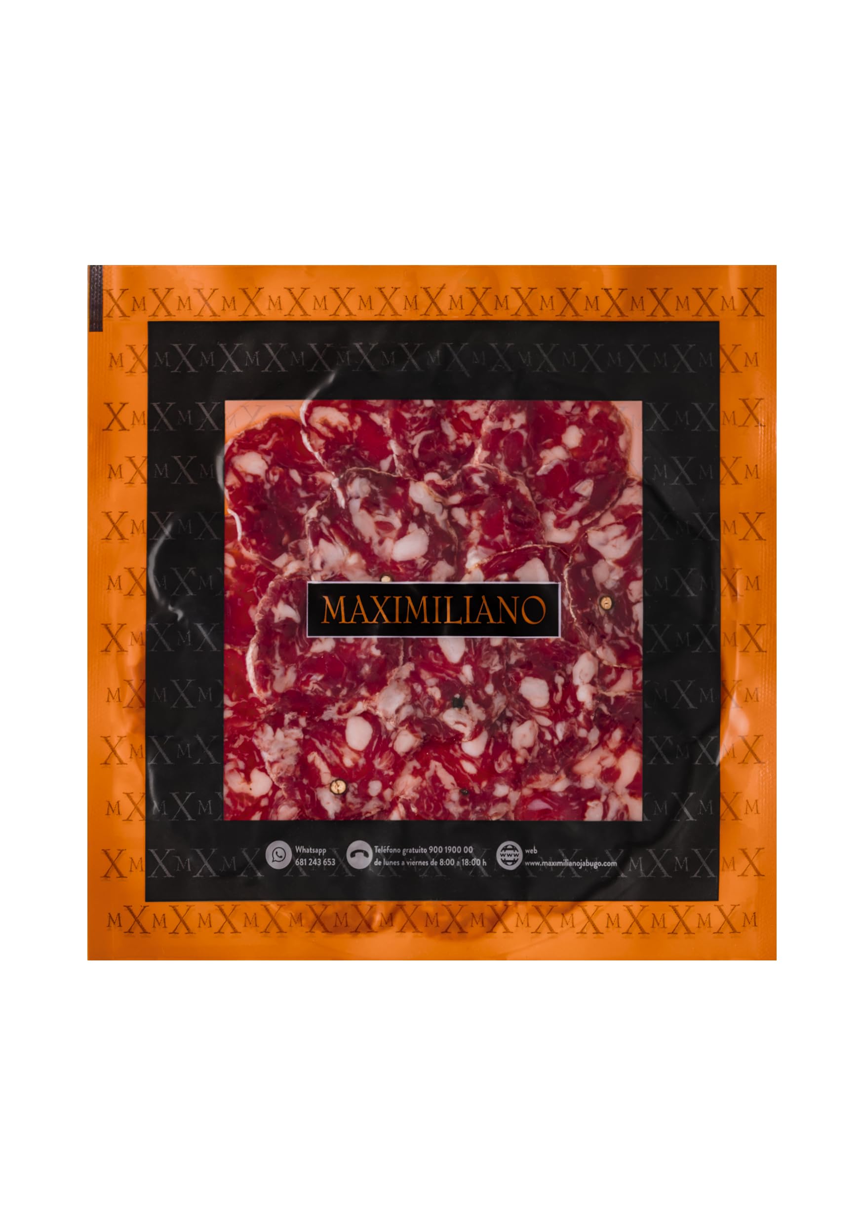 Maximiliano Jabugo - Salchichón de Bellota 100% Ibérico | Estuche 80gr Loncheado | Aliño Tradicional con Pimienta | Curación Natural en Jabugo | Embutido Ibérico Artesano