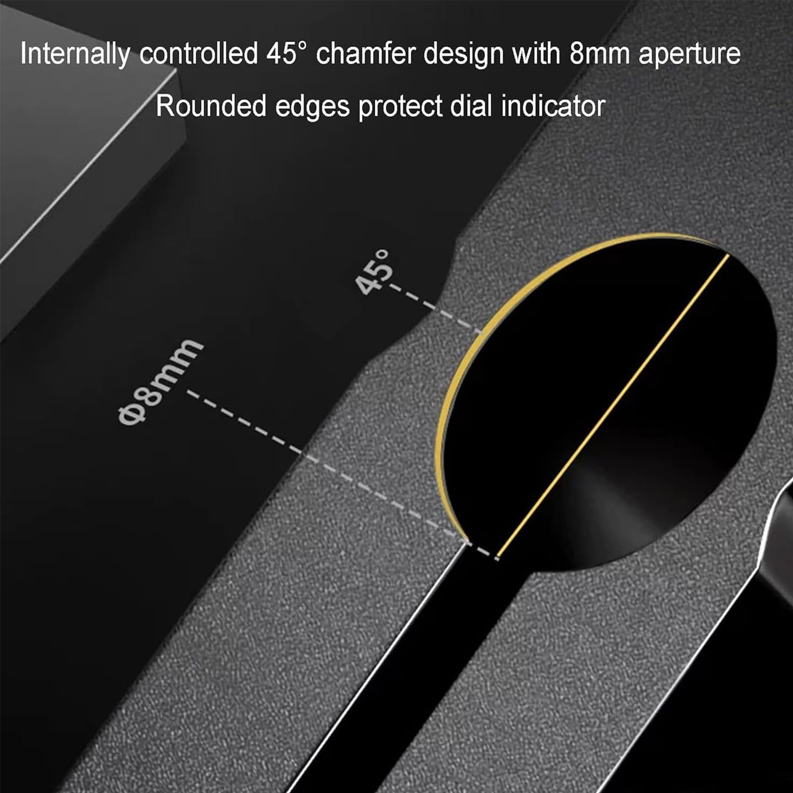 Base magnética para comparador de cuadrante, 30-100 kg, Brazo Giratorio de 360° | Sujeción Fuerte, Material metálico, chaflán de 45°, se Adapta a Orificios de 8 mm (100kg)