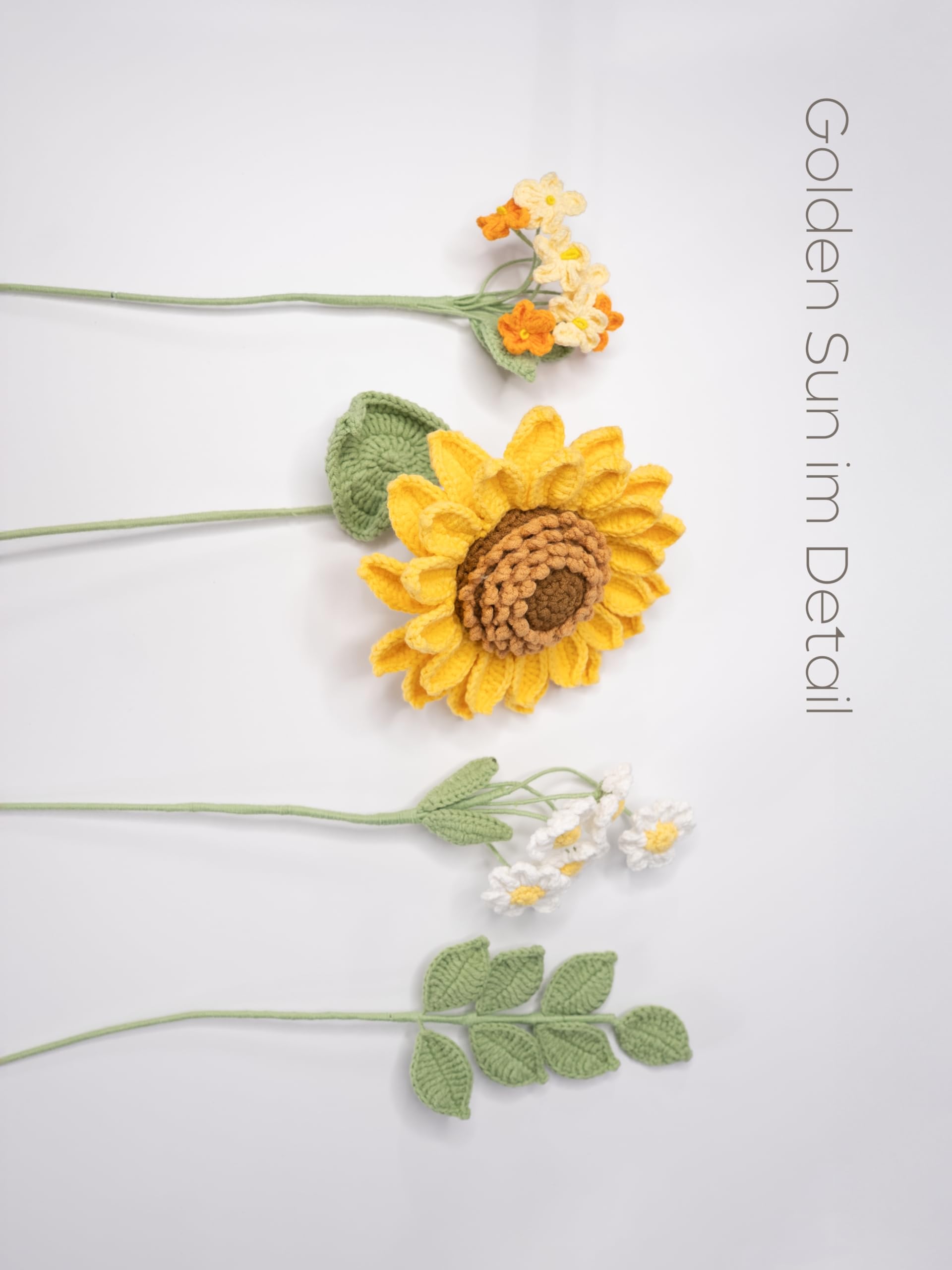 Häkelblumenstrauß Sunflower, gehäkelter Blumen-Strauß | Handmade crochet flowers, Blumenarrangement, als Geschenk für Freundin oder Mutter zum Muttertag