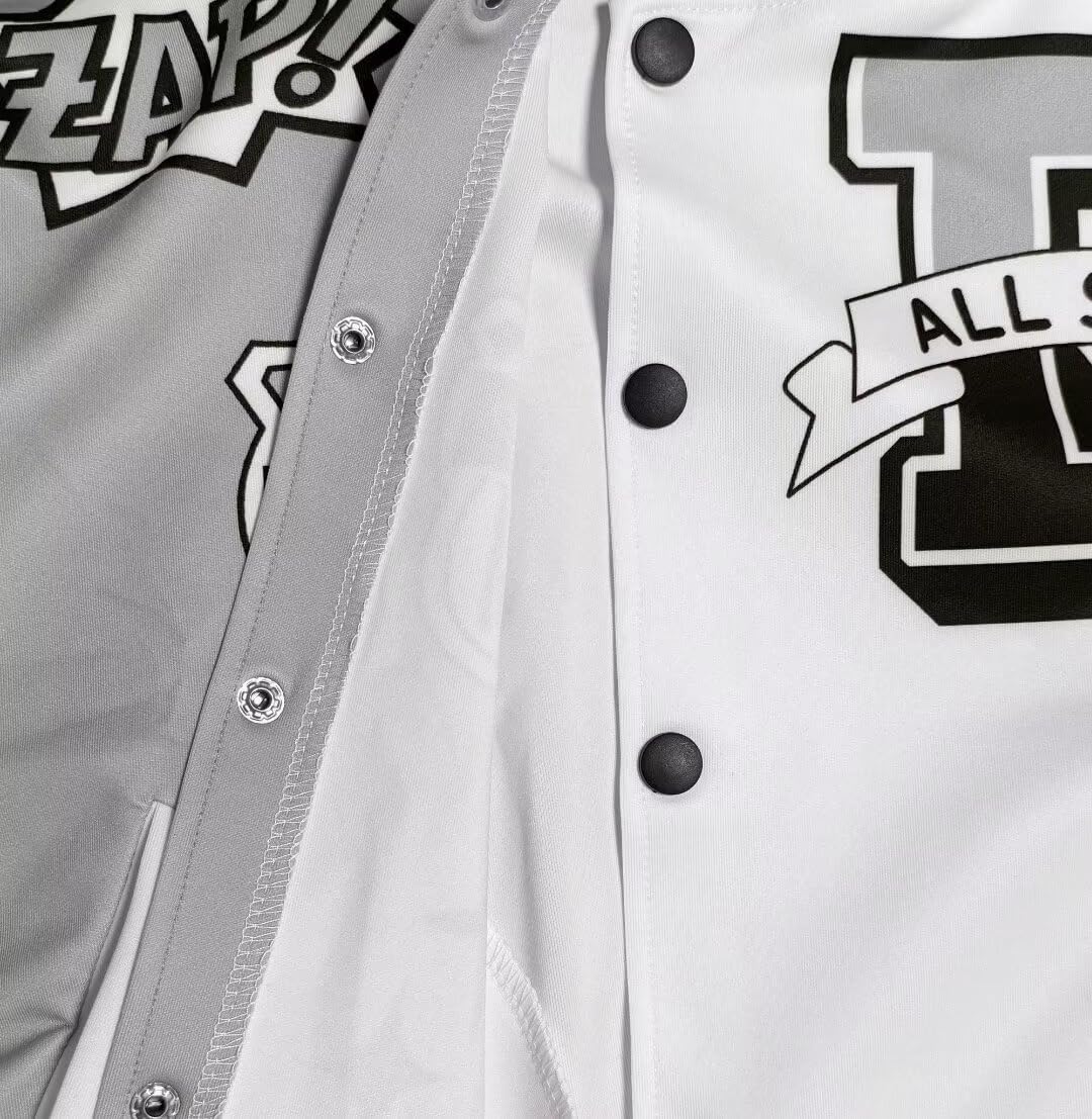 jeecoin Women's Varsity Jacket Cropped Colorblock Letter Print Baseball Bomber Jackets Vintage Streetwear Fashion Coats - Image 5