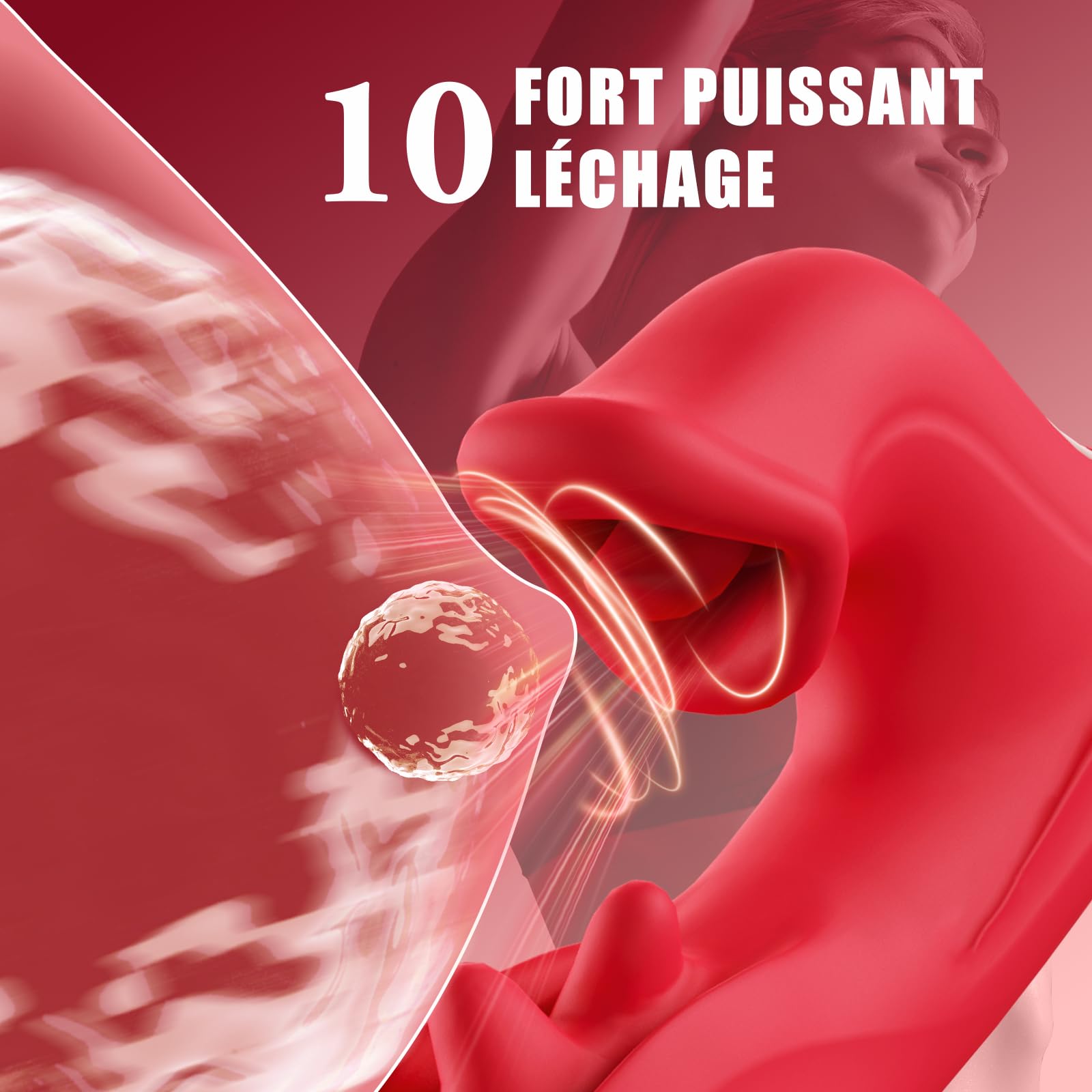 Vibromasseurs Feminin Sex Toys, Sex Toýs Femme 4EN1 Léchage Gode Vibro-masseur va et Vient 10 Modes de Vibrations, Silencieux Sex Toýs Couple Sextoyse Femme Clitoridienne Feminin Stimulateur
