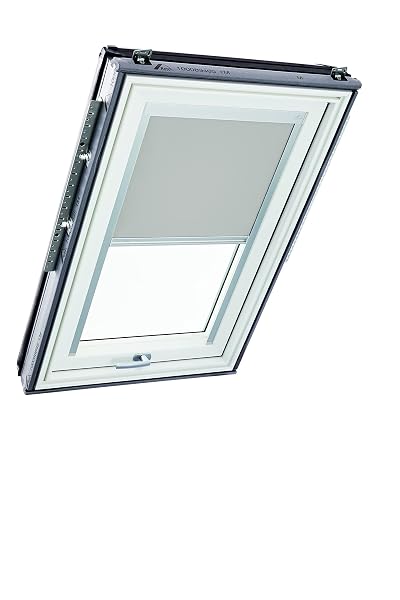 Tenda Oscurante Originale Roto ZRV - Guide di Scorrimento Laterali Argento - per Finestre da Tetto delle Serie R6/R8, i8 e Classic 64/84 - Dimensioni 134/160 | 13/16 - Colore del Tessuto Grigio Chiaro
