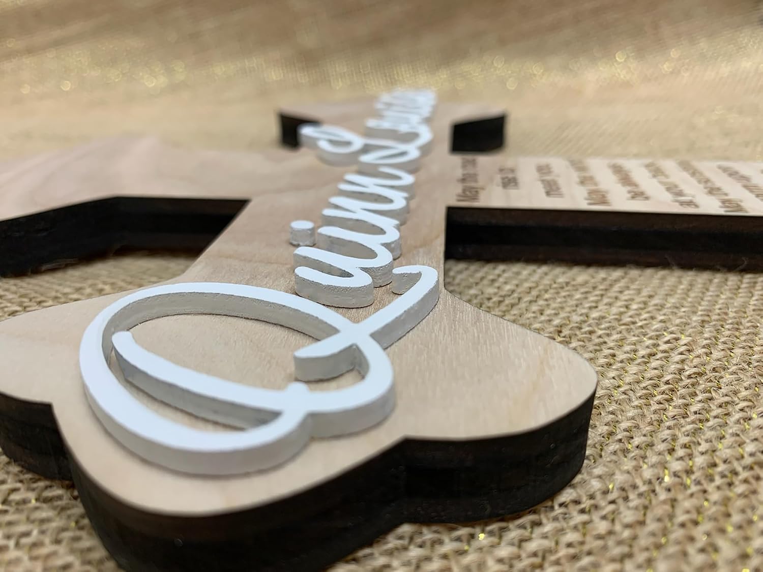LGU Personalized Custom Baptism Cross First Communion Christening Dedication Gift Wood Cross