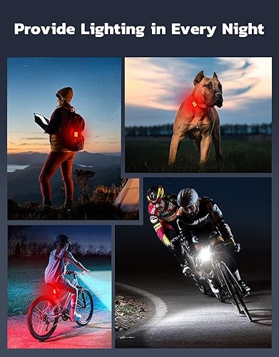 Miniatura 6 de Luces de bicicleta para conducción nocturna, luces de bicicleta recargables USB delanteras y traseras, luz impermeable IP65 para bicicleta, 4+6