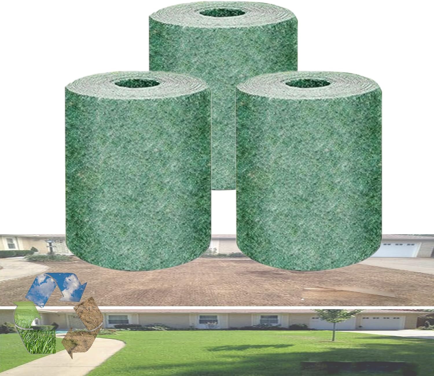 TERFISE Biodegradable Grass Seed Mat,Grass Growing Mat,Grass Seed Roll,Grass Seed
