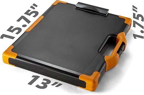 Miniatura 18 de Caja de almacenamiento tipo portapapeles para cargar todo, tamaño carta/oficio de Officemate OIC, Negro y gris