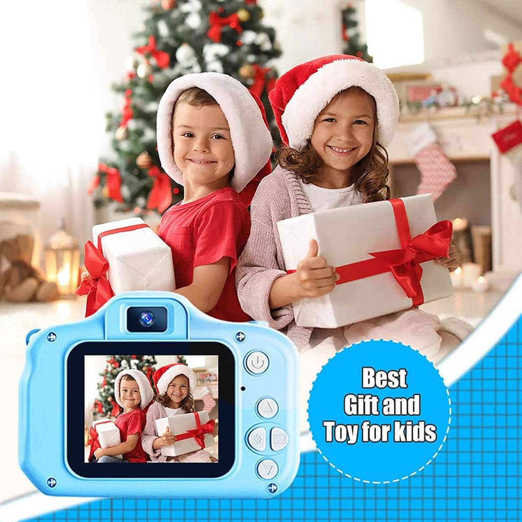 Podokas Kids Camera Selfie Dual Lens Shockproof Digital 1080P HD Video Camcorder, Charming Christmas Birthday Gifts for Boys Toddler Age 3-10 Portable Game Toys with 32G SD Card (Blue) : Toys & Games