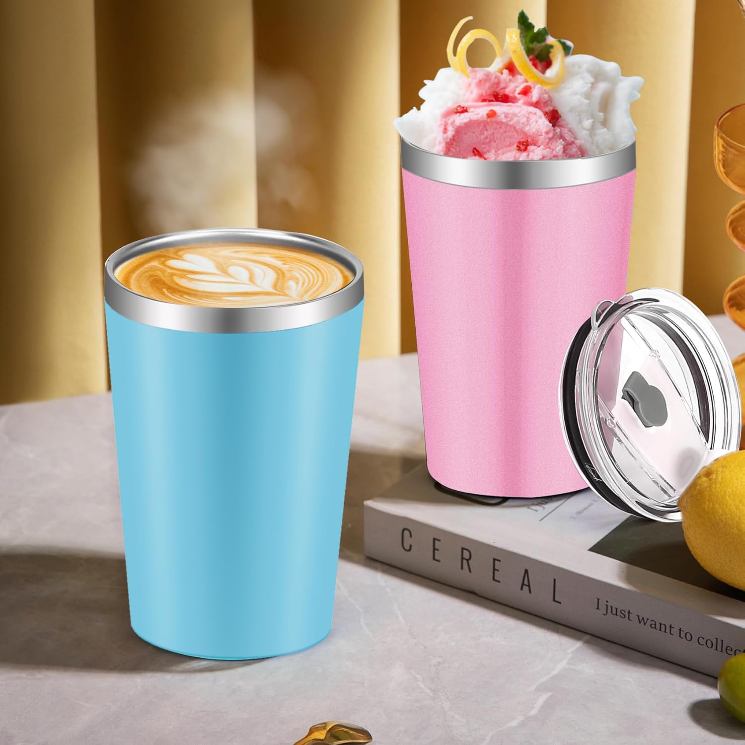 Kids Tumblers with Lids and Straws, 4 Pack Stainless Steel Cups with Lids Spill Proof, 12oz Double Wall Vacuum Insulated Cups for kids and Adults - Image 4