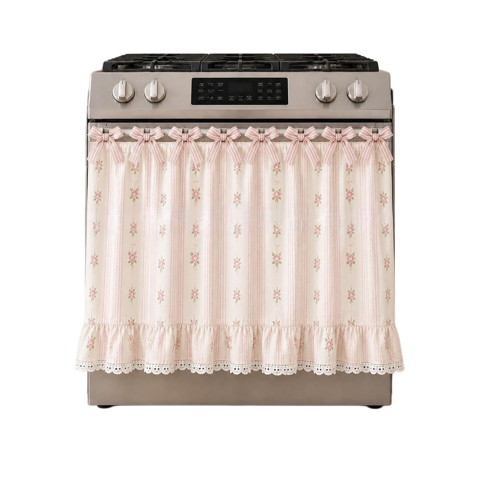 carotoe Oven Skirt Curtain with Rural Styles Pattern and Machine Washable Fabric Kitchen Appliances Dustproof Cover Dishwasher Curtain