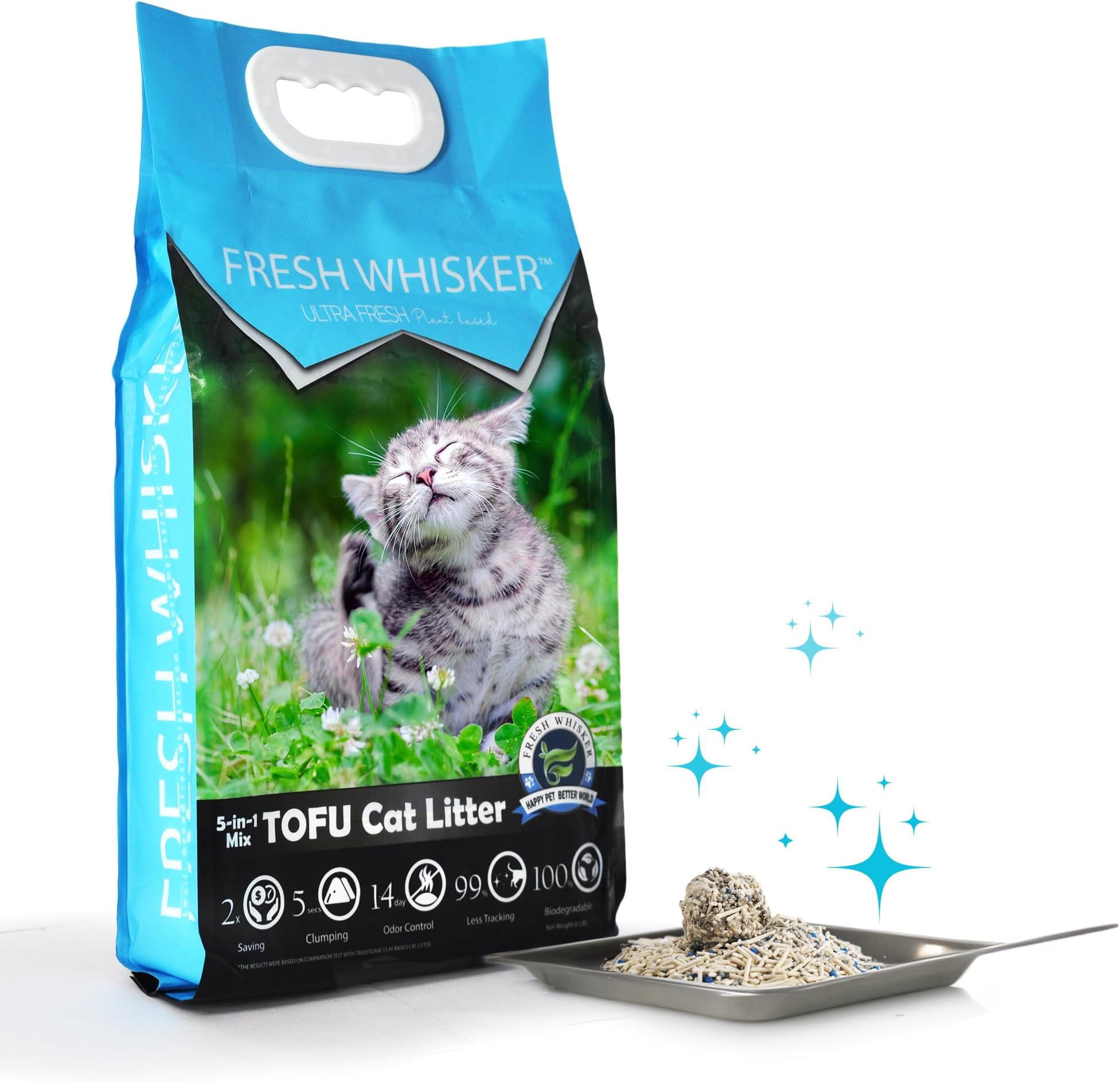 FreshWhisker Cat Litter Odor Elminating Pellets, Litter