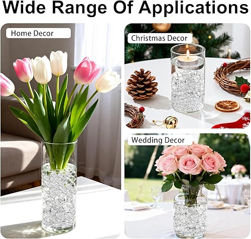 Miniatura 4 de FALAMON 50,000 cuentas de gel de agua transparente para relleno de jarrón, decoración de Navidad, centro de mesa de boda, velas flotantes,