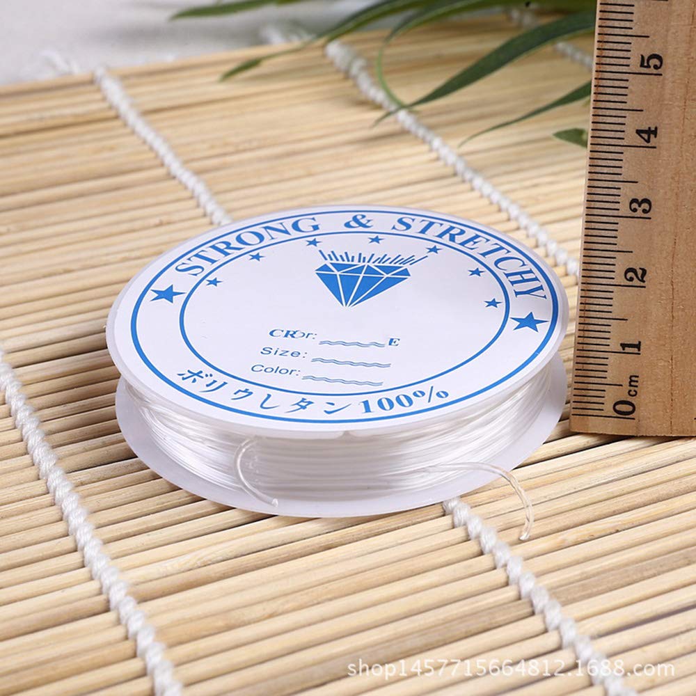 FIVEIZERO 6 Rotoli Cordino Elastico Trasparente Per Bracciali, Diametri 0,4-1 Mm, Con Aghi E Forbici Di Sicurezza, Kit Creazione Gioielli