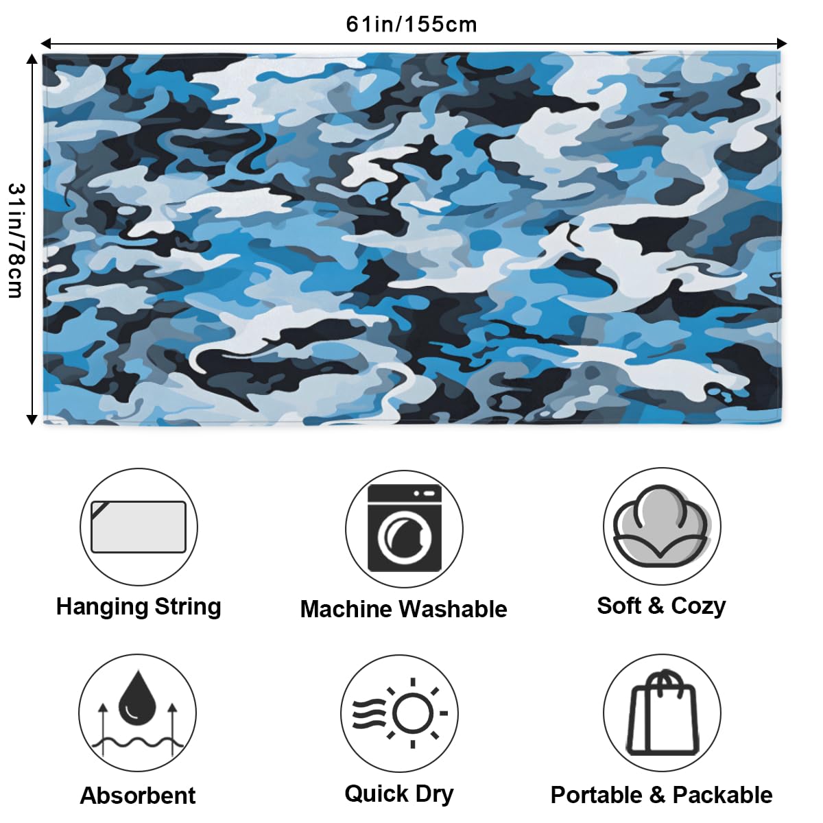 Amazon.com: GzLeyigou Abstract Camo Skin Beach Towel Highly