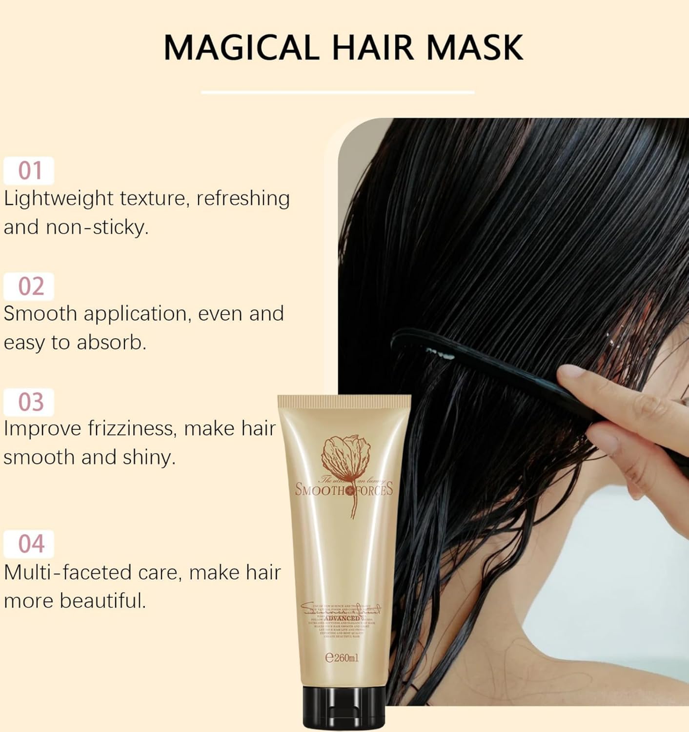 Urcoolest t Magical Collagen Hair Mask, 260ml/9.15oz Advanced Molecular Root Care, Molecular Repair Deep Conditioning Keratin Hair Mask for Dry & Damaged Hair image 2 of 8 B0F942GT78