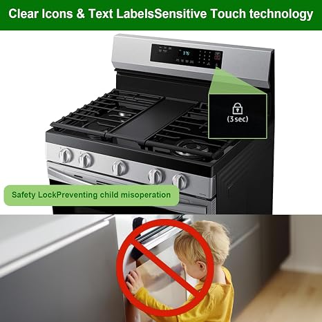 Upgraded DG96-00850D Range Membrane Switch Touchpad Control Panel Compatible with Samsung Gas Ranges Ovens,Fit Models NX60A6311SS/AA-00,NX60A6311SG/AA-00,NX60A6311SG/AA-02,NX60A6311SG/AA-01