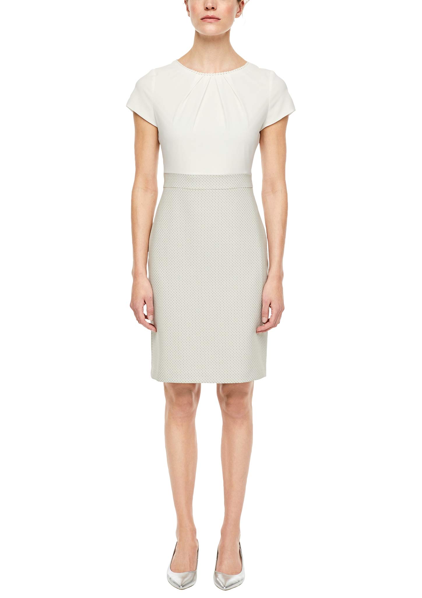 s.Oliver BLACK LABEL Damen Kleid aus Jacquard und Chiffon