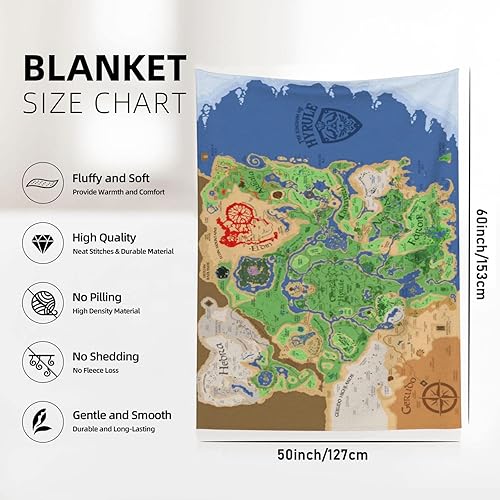 Miniatura 4 de Visnac Manta de franela de mapa del juego, manta de vellón de felpa súper acogedora y cálida para los amantes de los juegos, para todas las