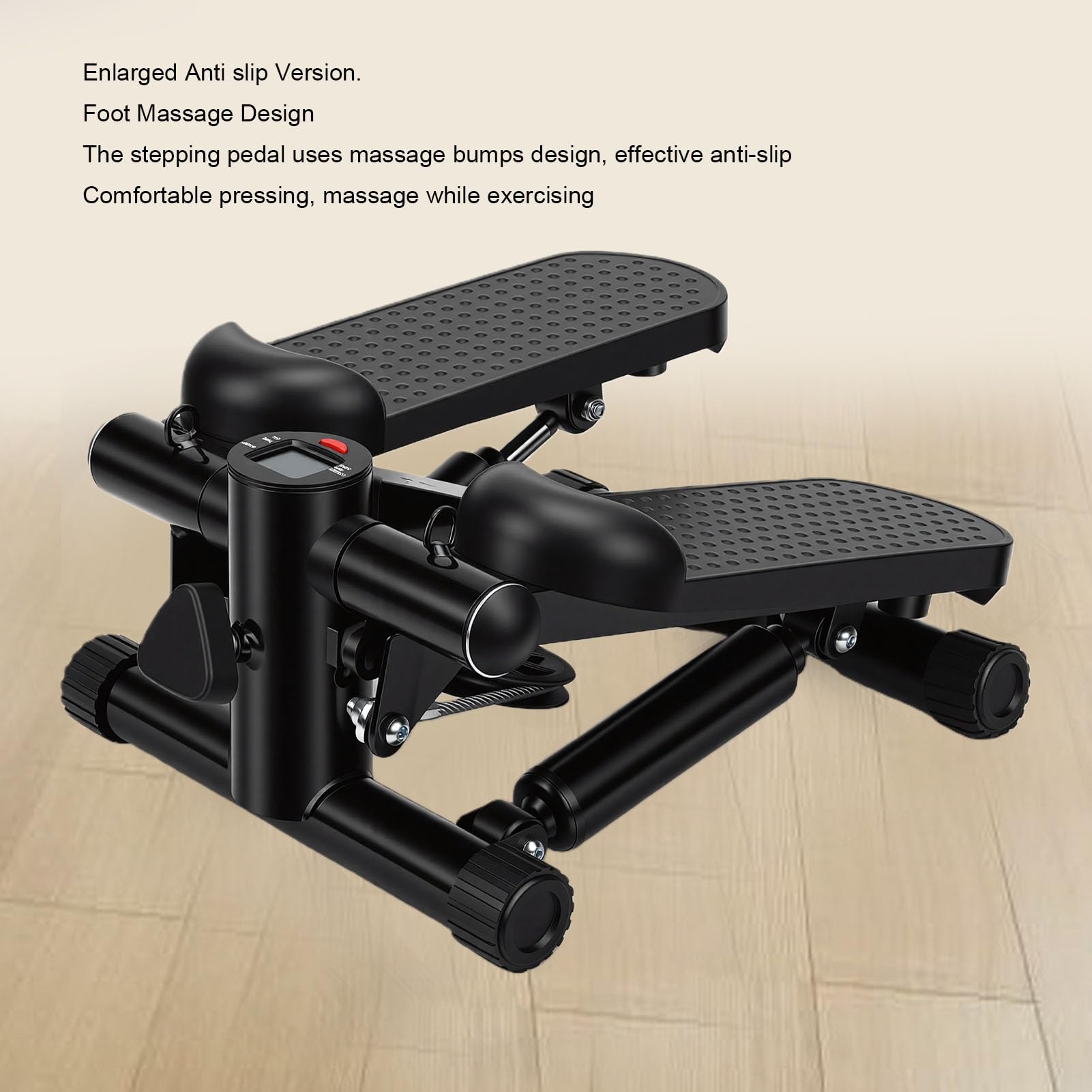 Stepper Fitness Idraulico Silenzioso con Regolazione a Tre Livelli, Macchina per Allenamento Step Tipo Scale con Bande, Schermo LED per Casa