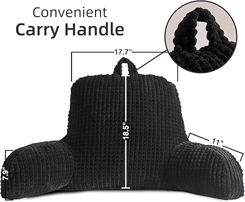 Miniatura 2 de A Nice Night Almohada de lectura para cama de cuña grande para adultos y niños, respaldo con brazos para sentarse en la camasofá para descansar en