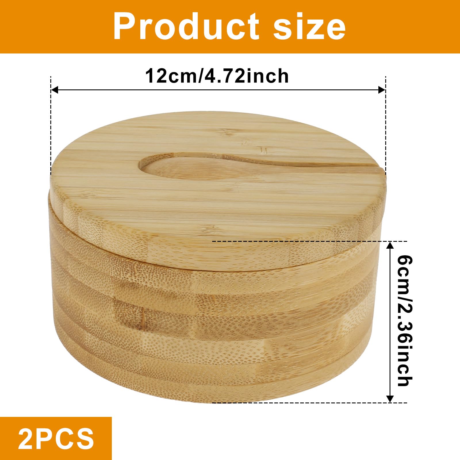 Confezione 2 Barattoli Per Sale E Pepe In Bambù Con Coperchio Magnetico Girevole - 170g L'uno