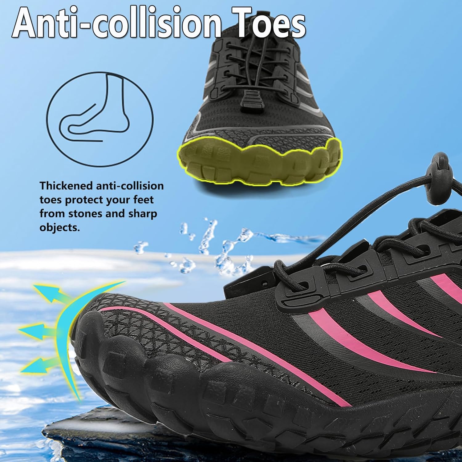 Water Shoes Mens Women Barefoot Shoes Quick Dry Aqua Outdoor Sports for Swim Pool Beach Surf Walk Water Yoga River Lake Hiking Kayaking - Image 4