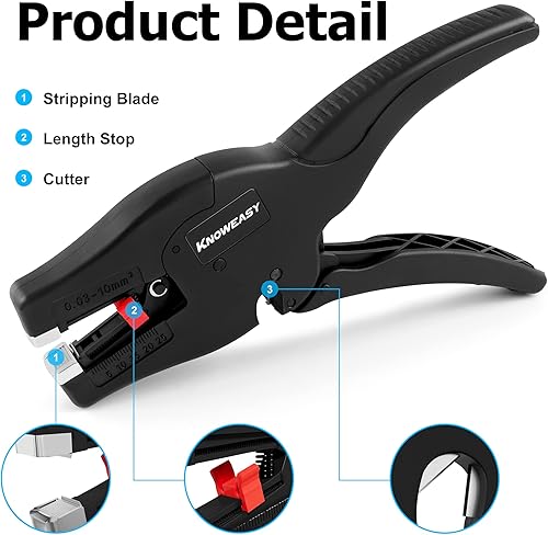Miniatura 2 de Knoweasy Pelacables y cortador automático, herramienta de pelado de cables resistente 2 en 1 y herramienta pelacables