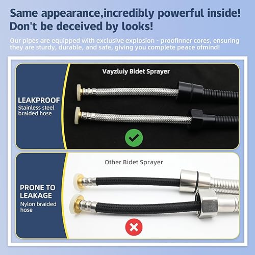 Miniatura 3 de Pulverizador de bidé de inodoro de mano para inodoro, control de presión de agua ajustable con manguera de bidé para lavado femenino, pañal de tela