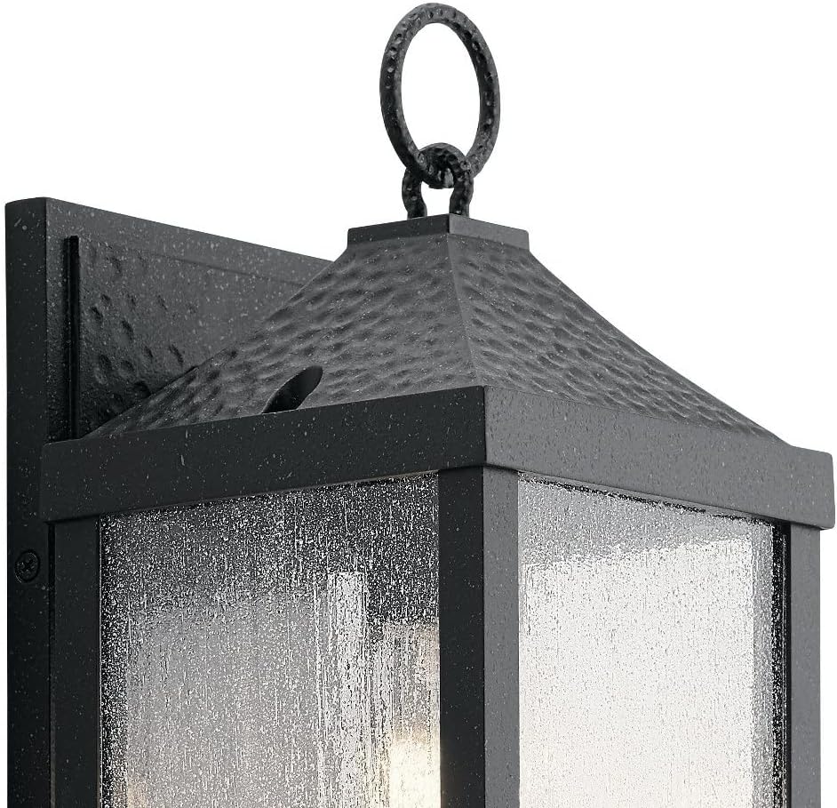 Kichler 49984DBK Transitional One Light Outdoor Wall Mount from Springfield Collection Finish, Distressed Black