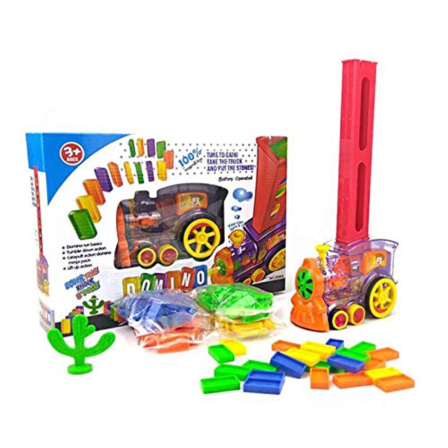 Automatic Train put dominoes in long rows-very long rows, kids toy