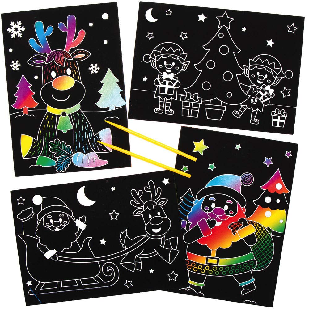 Kit Scratch Art Natale Baker Ross - Lavoretti Bambini Con 10 Scene Natalizie - Foto 9