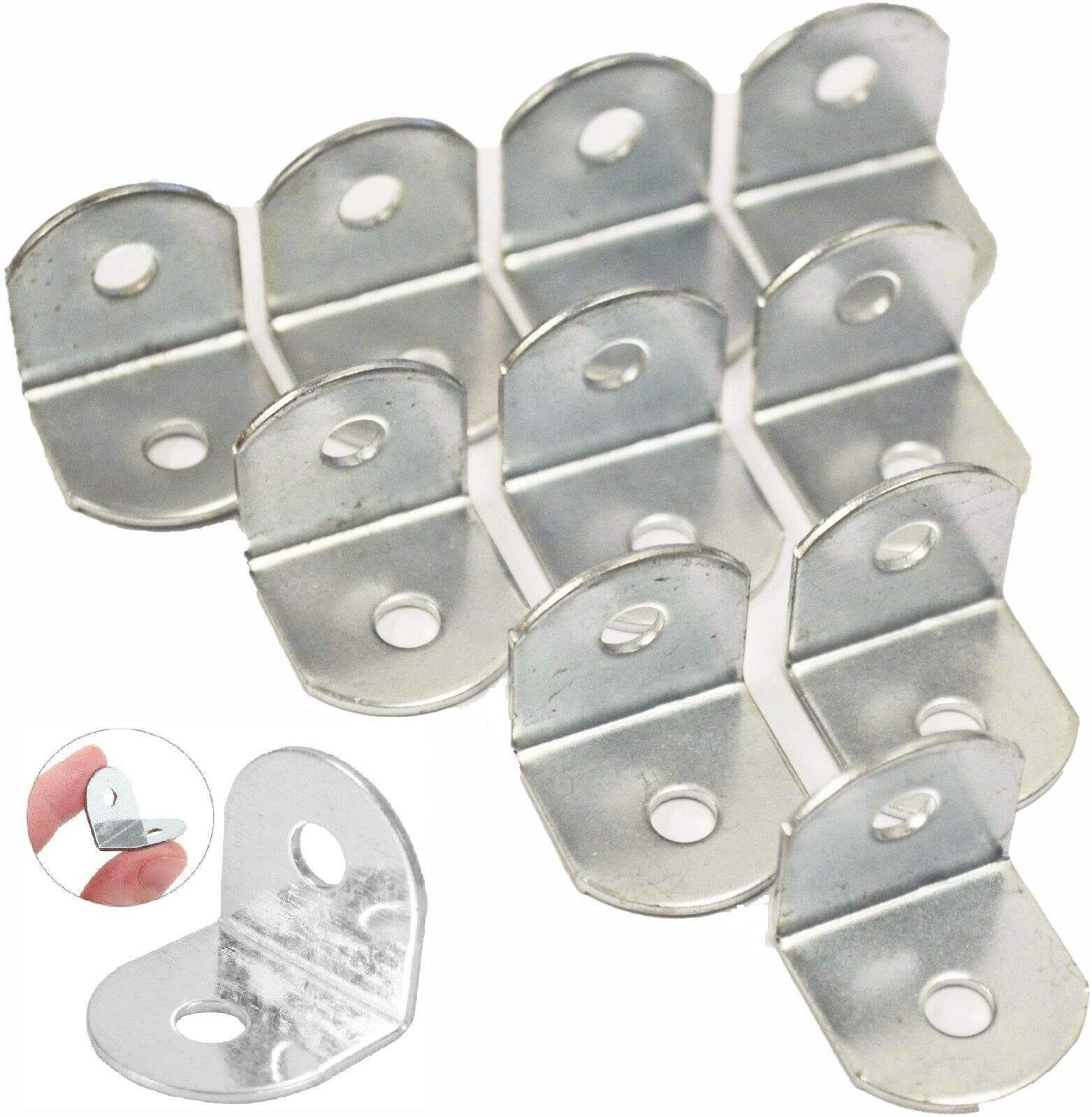 Sisi Uk Silver Sisi Uk® 100 X Right Angle Brackets 19Mm L Shape Corner Braces Fixing/Repair/Joining Metal Zinc Platted