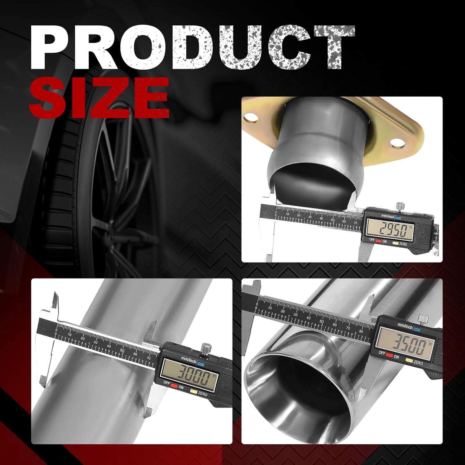 Stainless Steel Cat Back Exhaust System with Performance Black Muffler Double Walled 3.5" Outlet Tip Compatible with 2015-2020 FORD F150 2.7L, 3.5L, 5.0L