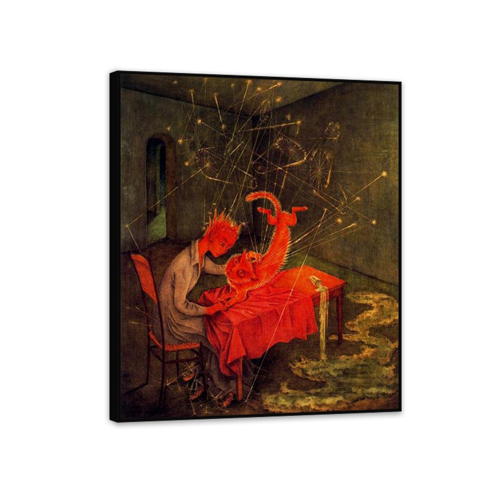 MYCGGDGH Remedios Varo Canvas Wall Art Reproductions of Famous Paintings Sympathy Surrealist Canvas Painting Wall Decor for Living Room Bedroom Home Decor 80x60cm(32x24in) Black Framed