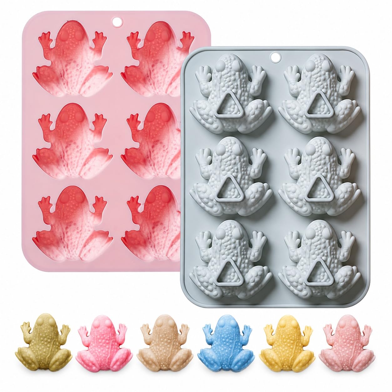 RKPM HOMES 6 Cavity Frog Silicone Mold | Cute Frog Shape Fondant Mold for Chocolate, Candy, Jelly, Mini Cakes, Mousse, Soap, Wax Melts, Epoxy Resin, UV Resin, Candle Making, Clay Art & DIY Projects-image-7