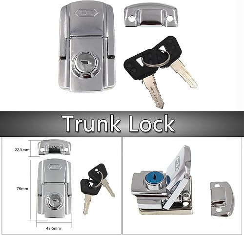 Miniatura 2 de Minho Bloqueo de maletero trasero de motocicleta en metal de hierro, bloqueo antirrobo para maletero viene con 2 llaves, color plateado