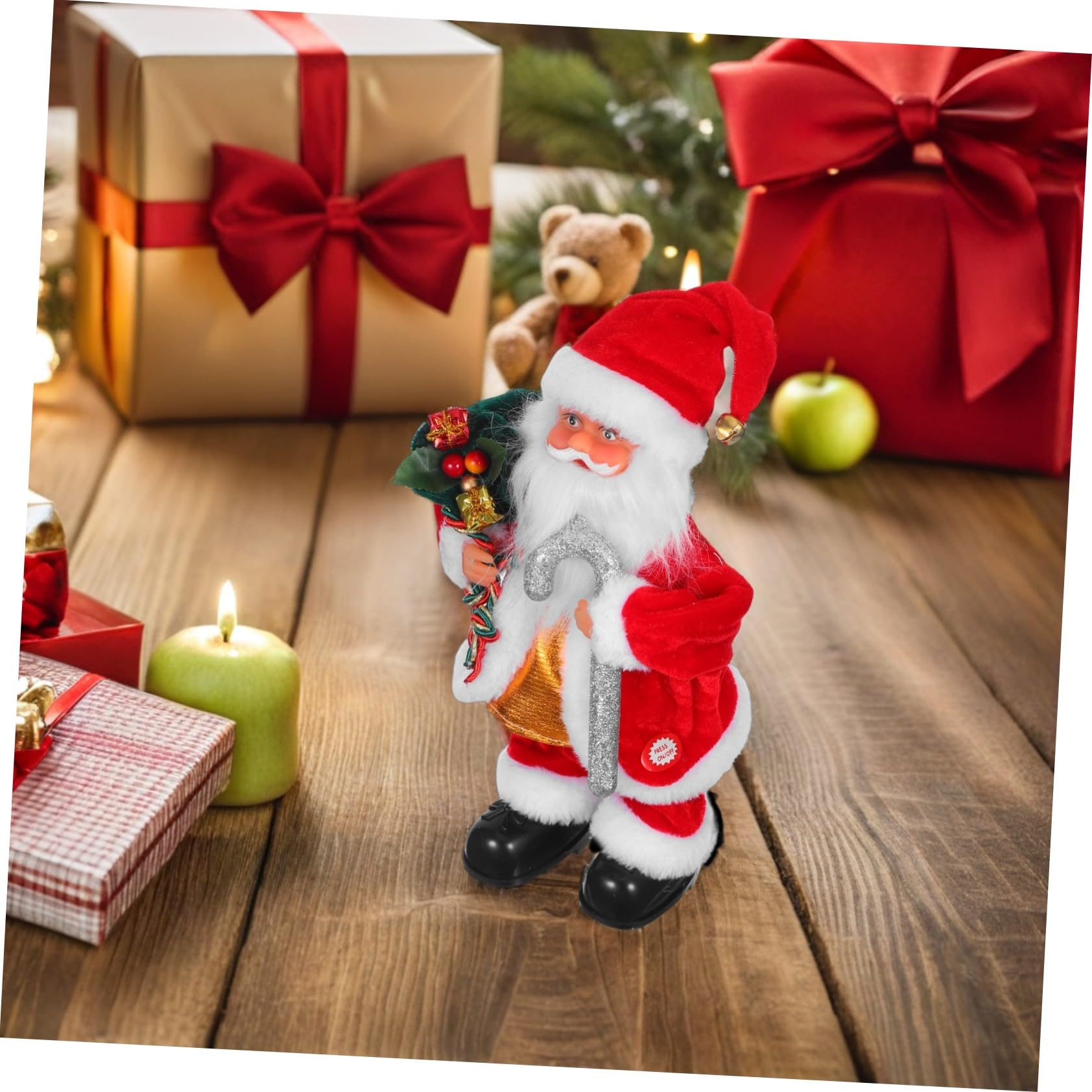 BESPORTBLE Juguete de Papá Noel Musical Decoración Navideña Hogar Juguete Eléctrico de Papá Noel para Fiestas