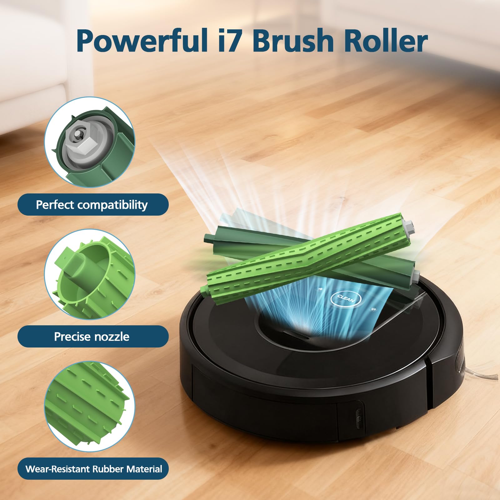 Chuancheng 4 Pezzi Rullo Spazzola Per IRobot Roomba I6, I7, E5, E6, E7 - Spazzole In Gomma Ricambio - Kit Di 2+2 - 2