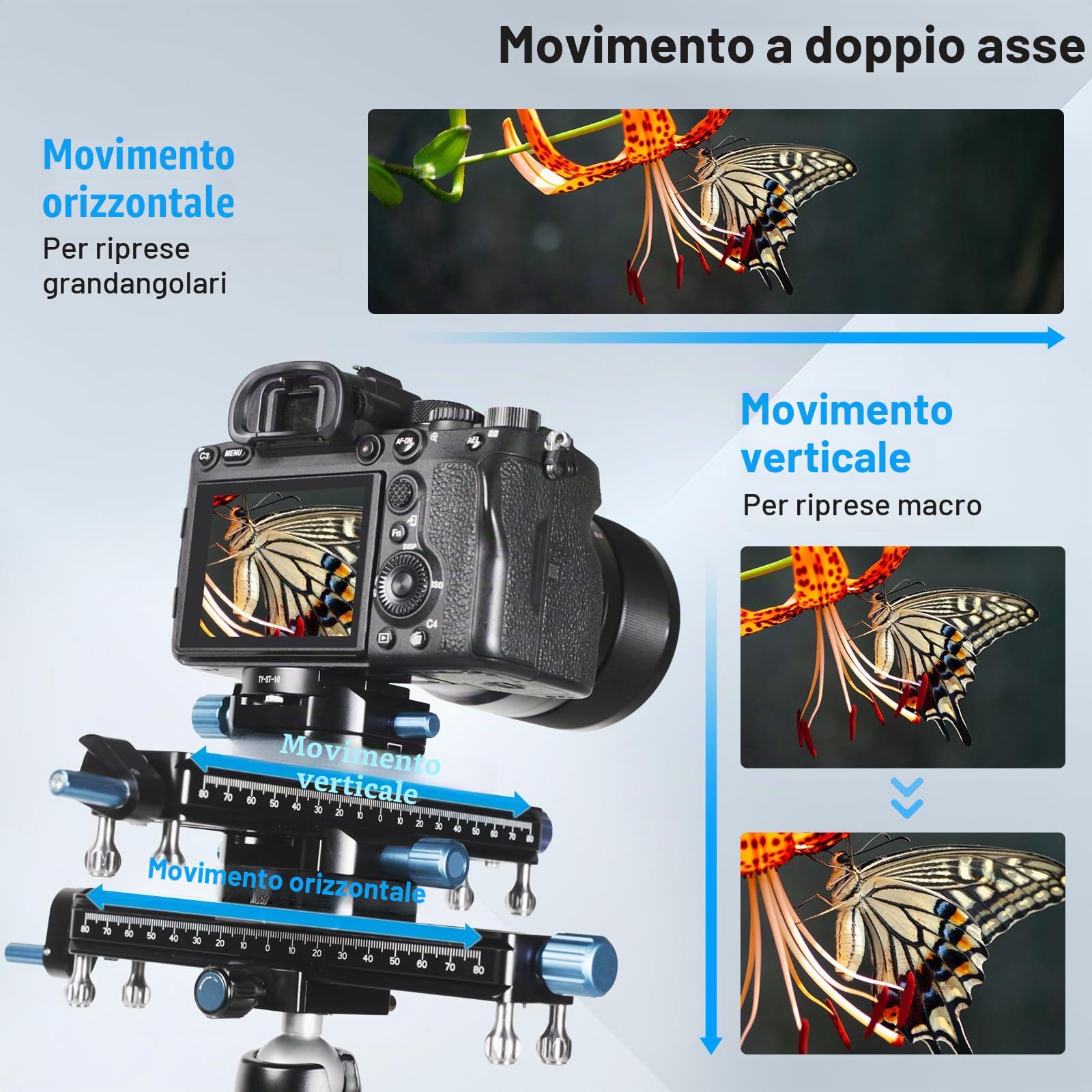 SIRUI Guida di Messa a Fuoco Macro, Regolazione Rapida per Primi Piani e Fotografia Macro Guida di Messa a Fuoco Precisa con Piastra QR con Testa Rotante a 360°, Piedini Staccabili, MS18