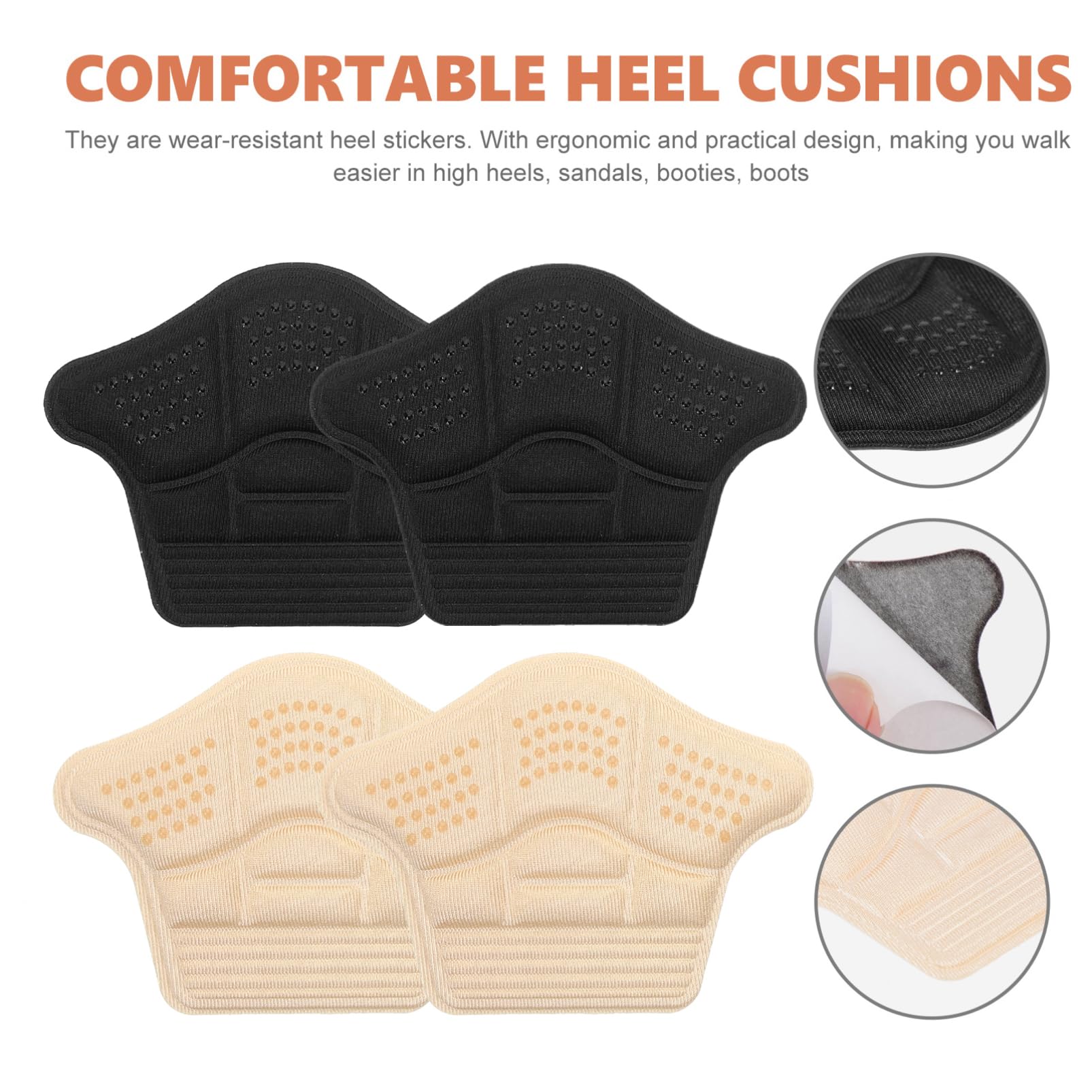 Baluue 5 Sätze Rutschfestes Fersenpolster Schuhteppich Insole Ferseneinsätze Für Damen Schuheinlagen Für Damen High-heel-einsätze Kissen Fersenpolster Für Schuhe Schaum 4 Paare * 5
