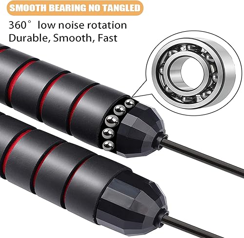 Miniatura 3 de Redify Cuerda de saltar, cuerdas de saltar para fitness, para mujeres, hombres y niños, cuerda de salto de velocidad para entrenamiento con