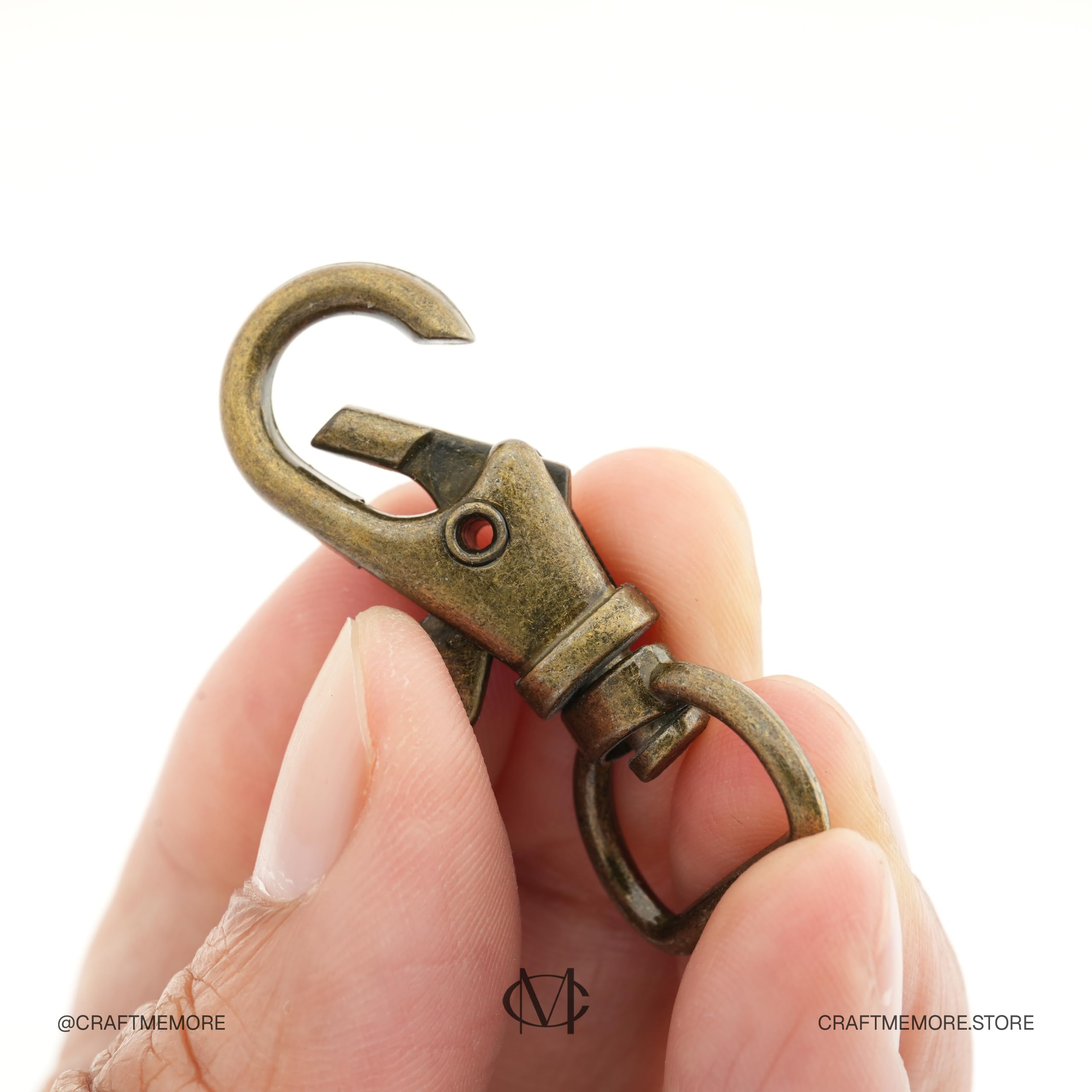 20 ganchos giratorios de pinza de langosta para hacer monederos, clip de cordón de macramé CSPS (1/2 pulgadas, latón antiguo)