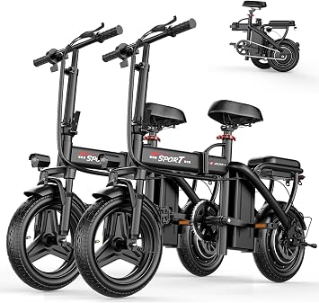 ASKGO Electric Bike for Adults Teens, 800W/1200W Peak Folding Ebike, 22/25 MPH, 30/45 Miles Range, 14" Commuting E Bike with 48V 10AH Removable Battery, 3-Speed Modes, Portable Electric Mini Bike