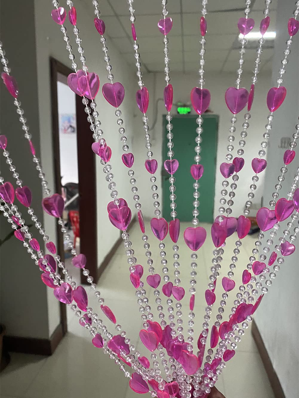 ZiDeTang Acrylic Beaded Door Curtain Home Décor Tassel Room Divider Curtain (100cm by 195cm, Heart Rose), Z Heart Rose - Image 4