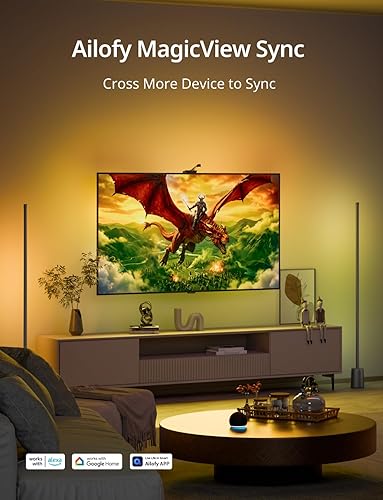 Miniatura 6 de Ailofy Smart TV LED Backlight with Camera for 40-50 inch Screens, 7.87ft LED Strip Lights Sync to Screen& Music, Color Changing Lights for TV