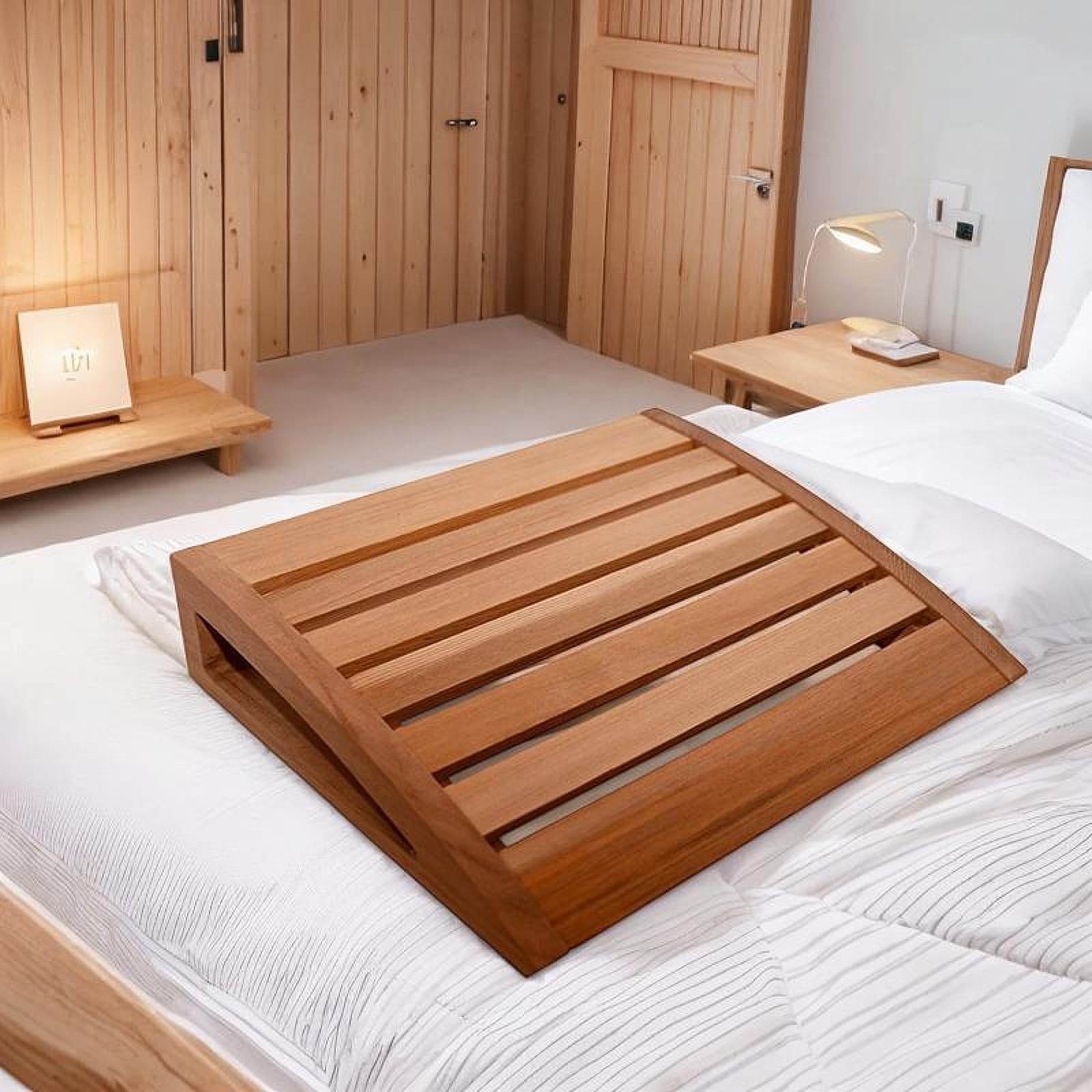 LOVIVER Appuie-tête de Sauna en Bois, Oreiller Cervical Ergonomique