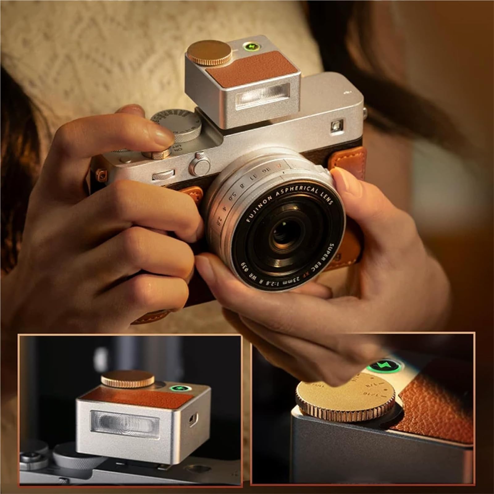 Flash D'appareil Photo Speedlite, Moniteur Griffe Portable, avec Molette De Réglage, 700 Flashs Complets, Charge Rapide USB-C, Rechargeable, Accessoires Créatifs