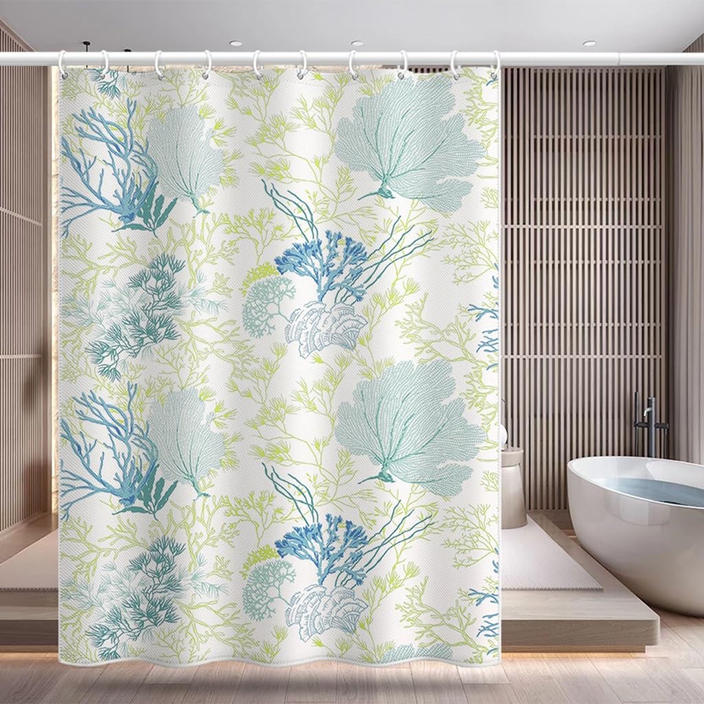 NZPOST Cortina de Ducha de baño Cortinas de bañera Cortina de Puerta de baño de Cocina Cortina de Ducha Impermeable de poliéster Cortina Bloqueada de baño con Ganchos para Ho